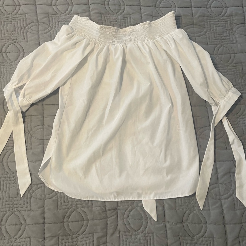 Miss Selfridge White Off the Shoulder Top Size 2